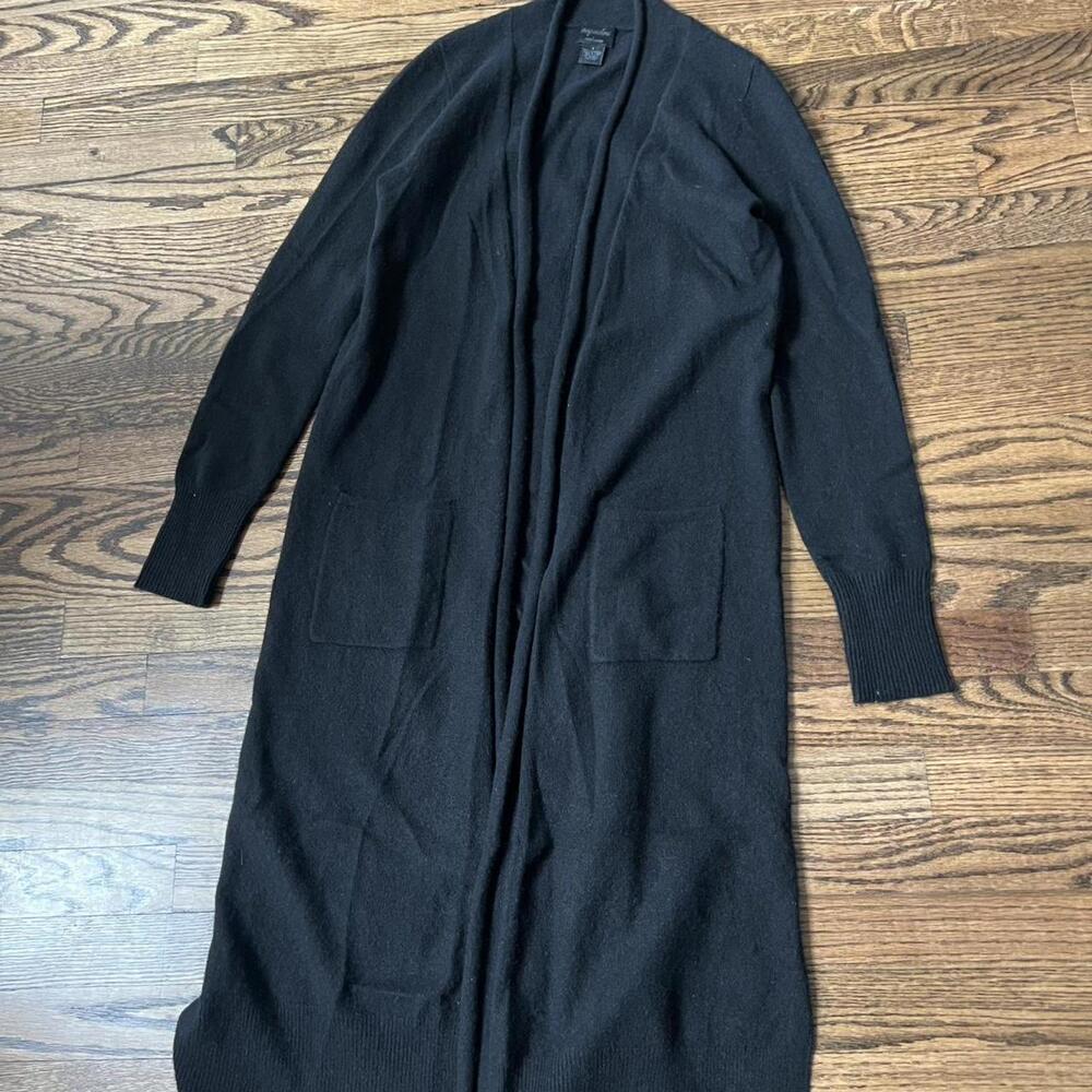 Black long soft classic basic cashmere Magaschoni… - image 1